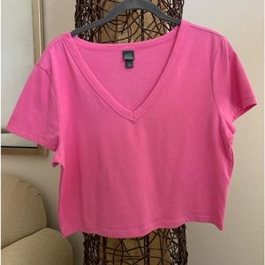 Hot pink wild fable cropped t-shirt